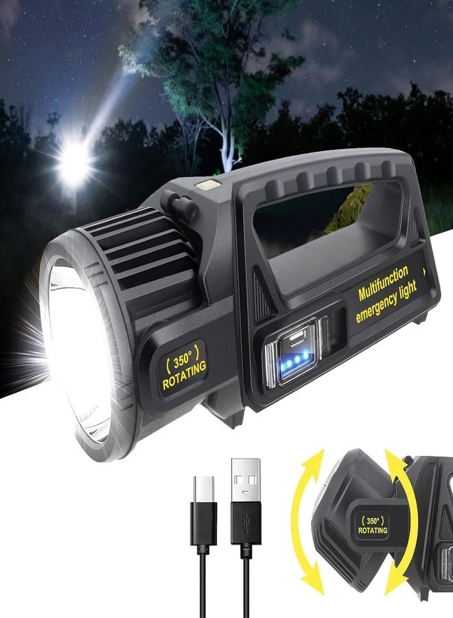 Earwig مصباح Earwig بقوة 1000000 لومن، مصباح LED قابل لإعادة الشحن برأس دوار 350 درجة، 9 أوضاع إضاءة فائقة السطوع، مصباح يدوي خارجي، مقاوم للماء بمعيار IPX6 لحالات الطوارئ. (EW-03) - Image 1